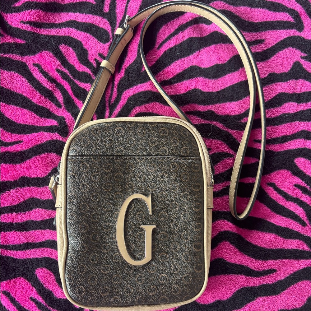 Guess Crossbody Bag in Brown and Tan